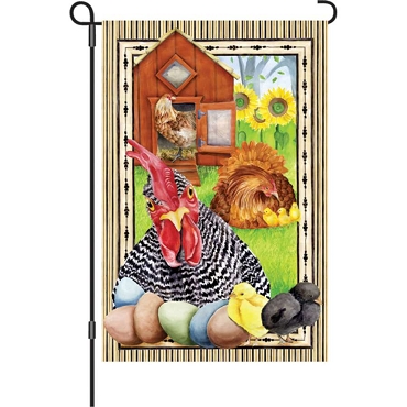 Chickens Not Cooped Up Garden Flag